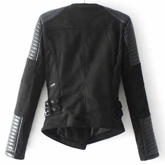 New faux leather zippers biker jacket - Picture 2 of 5